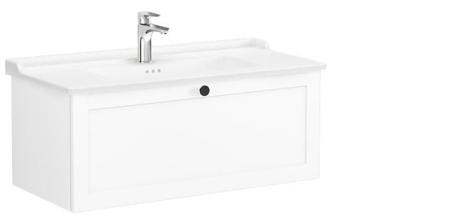 Root Classic Washbasin Unit 100cm, Matt White, with drawer