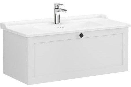 Root Classic Washbasin Unit 100cm, Matt Light Grey, with drawer