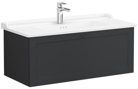 Root Classic Washbasin Unit 100cm, Matt Graphite, with drawer
