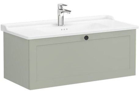 Root Classic Washbasin Unit 100cm, Matt Retro Green, with drawer