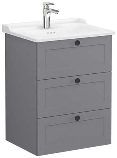 Vitra Root Classic Washbasin Unit 60cm Matt Grey