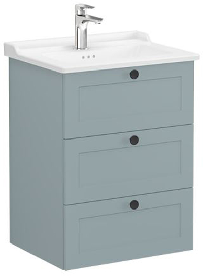 Vitra Root Classic Washbasin Unit 60cm Matt Fjord Green