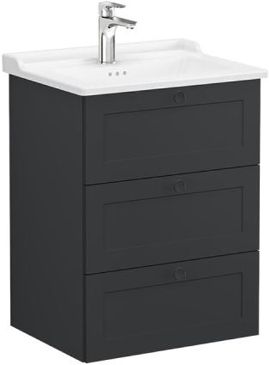 Vitra Root Classic Washbasin Unit 60cm Matt Graphite