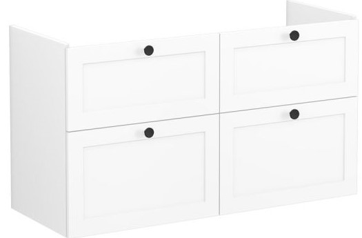 Root Classic Washbasin Unit 120cm, Matt White, with four drawers
