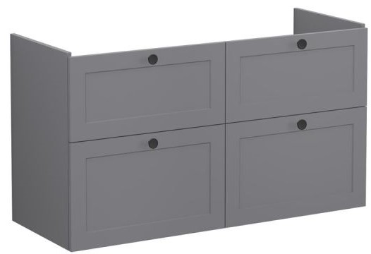Root Classic Washbasin Unit 120cm, Matt Grey, with four drawers