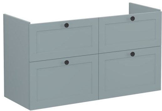 Root Classic Washbasin Unit 120cm, Matt Fjord Green, with four drawers