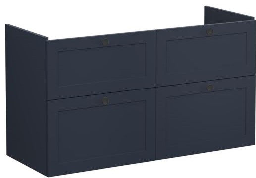 Root Classic Washbasin Unit 120cm, Matt Dark Blue, with four drawers