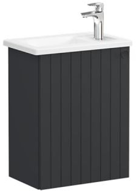 Vitra Root Groove Washbasin Unit with door, compact, 45cm, LHH Matt Graphite