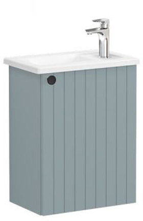 Vitra Root Groove Washbasin Unit with door, compact, 45cm, RHH Matt Fjord Green