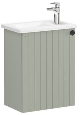 Vitra Root Groove Washbasin Unit with door, compact, 45cm, RHH Matt Retro Green