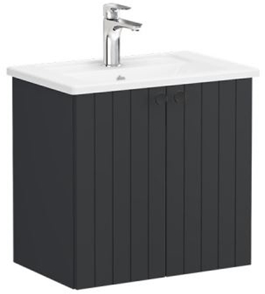 Vitra Root Groove Washbasin Unit & Basin with doors, compact, 60cm Matt Graphite