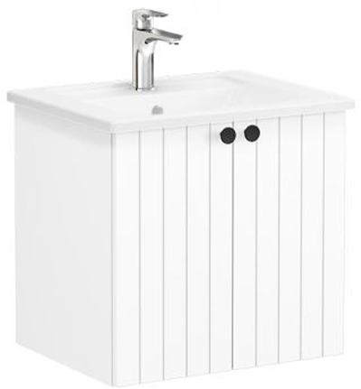 Vitra Root Groove Washbasin Unit & Basin with doors, 60cm Matt White