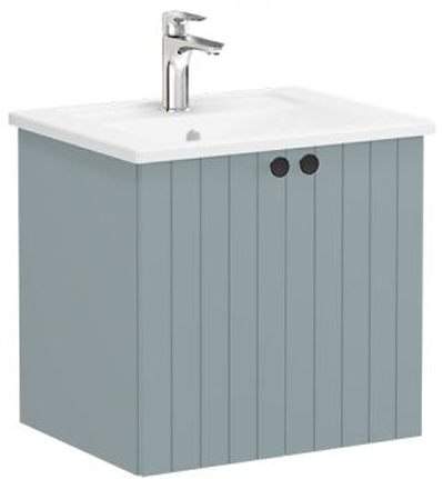 Vitra Root Groove Washbasin Unit & Basin with doors, 60cm Matt Fjord Green