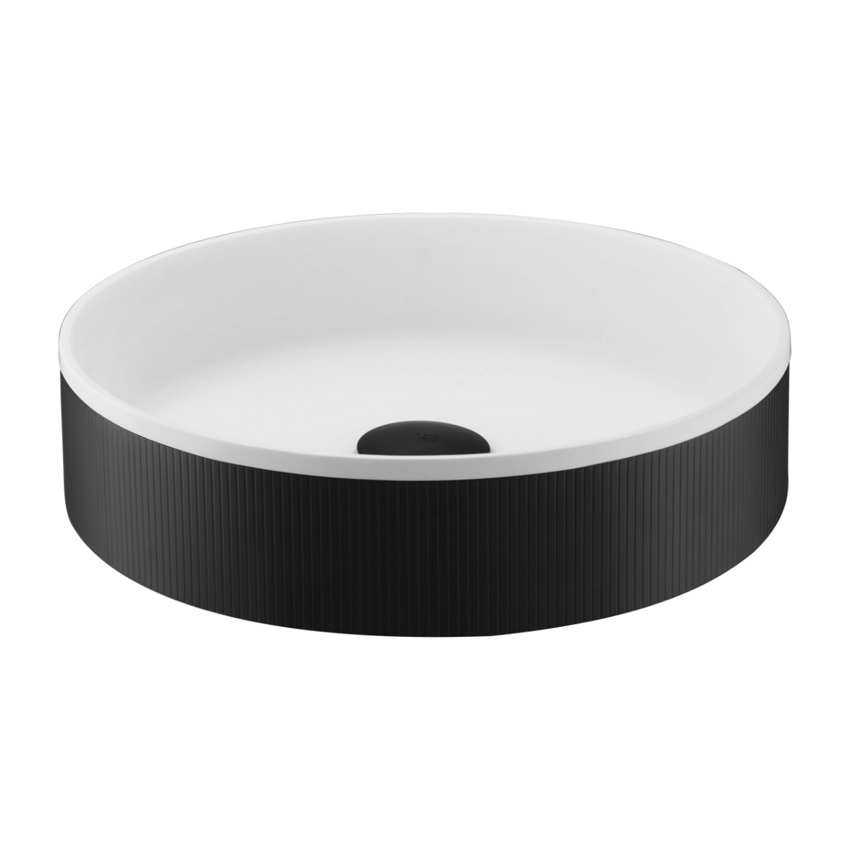 EVO Counter Top Basin with unslotted click clack waste - Matt Black