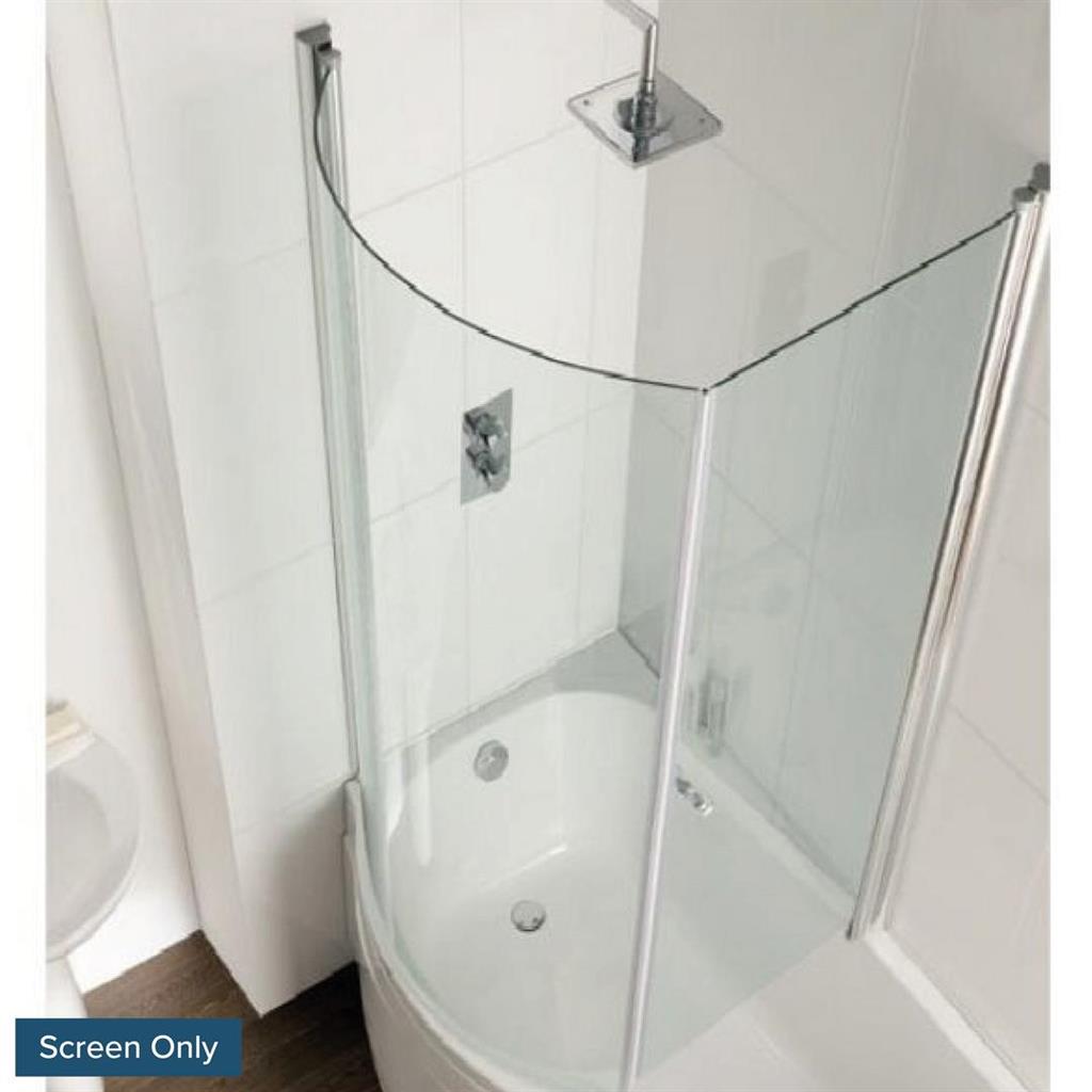 Prado 6mm Left Hand (LH) Type 1-2 Bath Screen - Silver
