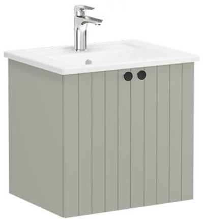 Vitra Root Groove Washbasin Unit with doors, 60cm Matt Retro Green