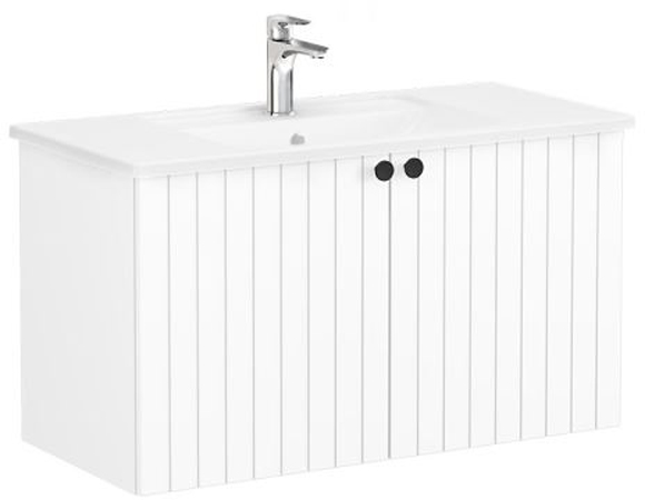 Vitra Root Groove Washbasin Unit 100cm Matt White 