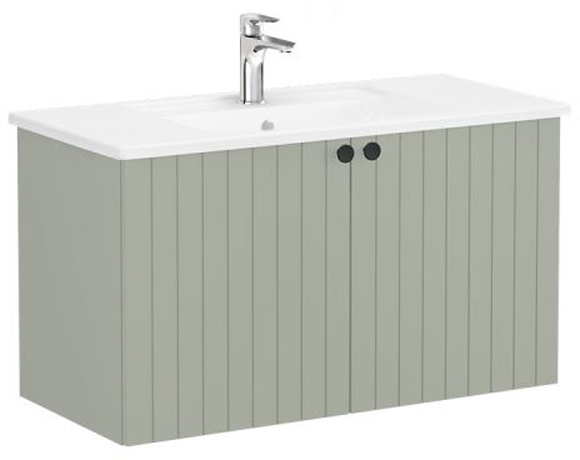 Vitra Root Groove Washbasin Unit & Basin 100cm Matt Retro Green
