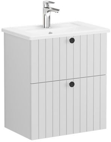 Vitra Root Groove Washbasin Unit with doors, floor-standing, 60cm Matt White