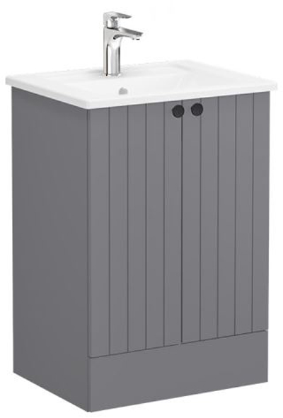 Vitra Root Groove Washbasin Unit with doors, floor-standing, 60cm Matt Grey