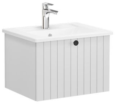 Vitra Root Groove Washbasin Unit with drawer, 60cm Matt Light Grey