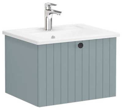 Vitra Root Groove Washbasin Unit with drawer & Basin, 60cm Matt Fjord Green