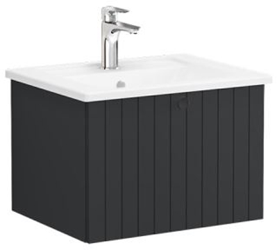 Vitra Root Groove Washbasin Unit with drawer & Basin, 60cm Matt Graphite
