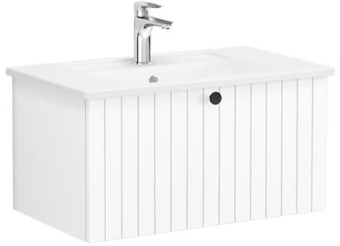 Vitra Root Groove Washbasin Unit With Drawer, 80cm Matt White