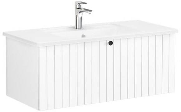 Vitra Root Groove Washbasin Unit 100cm Matt White