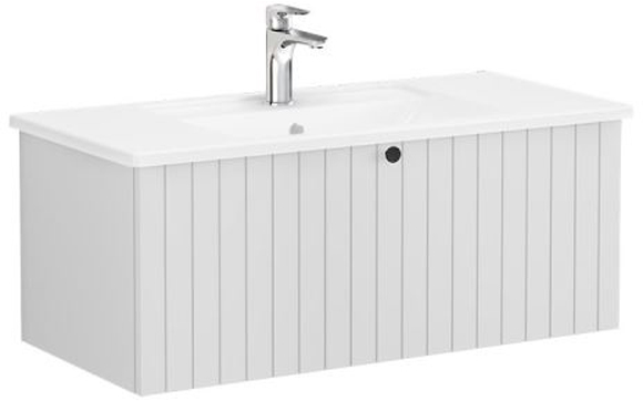 Vitra Root Groove Washbasin Unit 100cm Matt Matt Light Grey
