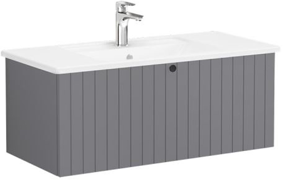 Vitra Root Groove Washbasin Unit 100cm Matt Grey