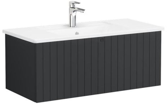 Vitra Root Groove Washbasin Unit 100cm Matt Graphite