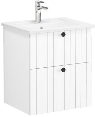 Vitra Root Groove Washbasin Unit with 2 drawers, 60cm Matt White