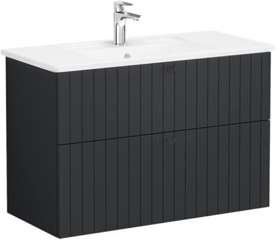 Vitra Root Groove Washbasin Unit 100cm Matt Graphite