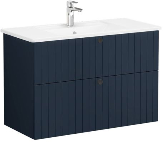 Vitra Root Groove Washbasin Unit 100cm Matt Dark Blue