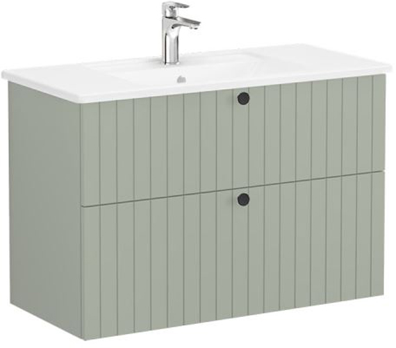 Vitra Root Groove Washbasin Unit 100cm Matt Retro Green