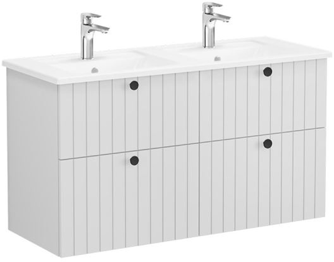 Vitra Root Groove Washbasin Unit 120cm Matt Light Grey