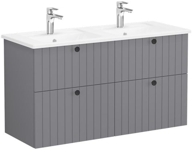 Vitra Root Groove Washbasin Unit 120cm Matt Grey