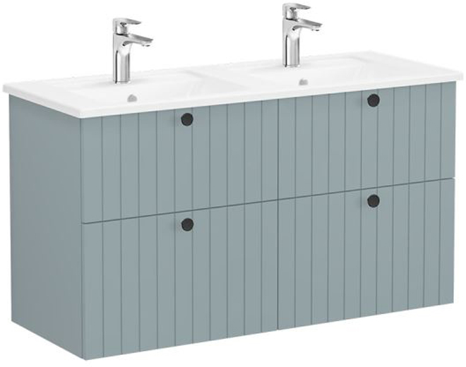 Vitra Root Groove Washbasin Unit 120cm Matt Fjord Green