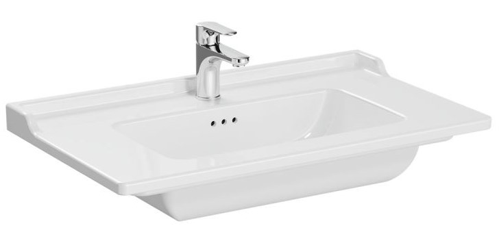 Integra Classic Washbasin One tap hole, with overflow hole, 80cm, white