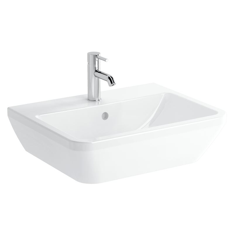 Integra Square Washbasin 1 Tap Hole, With Overflow Hole, 60 cm, White