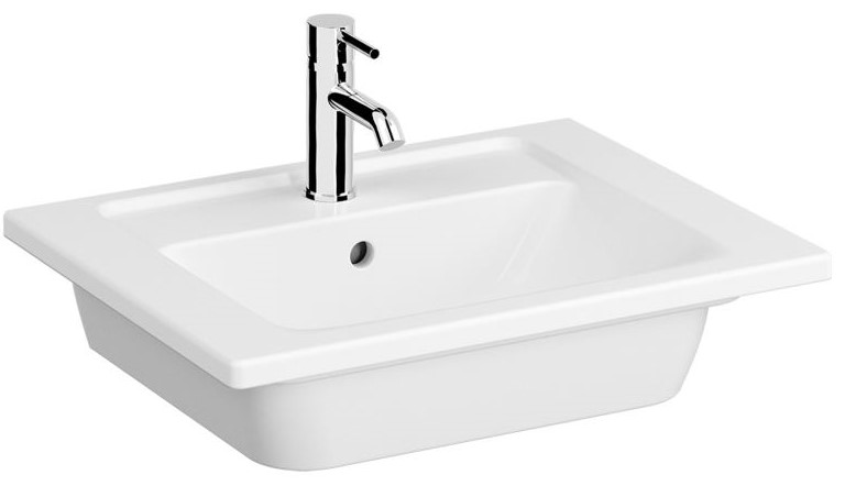 Integra Vanity Washbasin One Tap Hole, With Overflow Hole, 60 cm, White