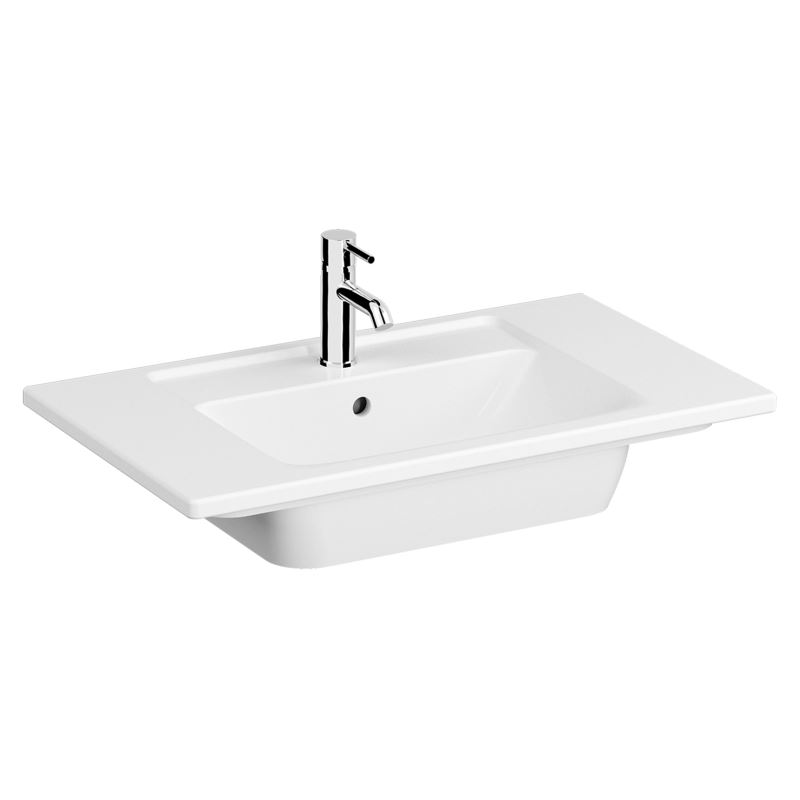 Integra Vanity Washbasin With Tap Hole, With Overflow Hole, 80 cm, White