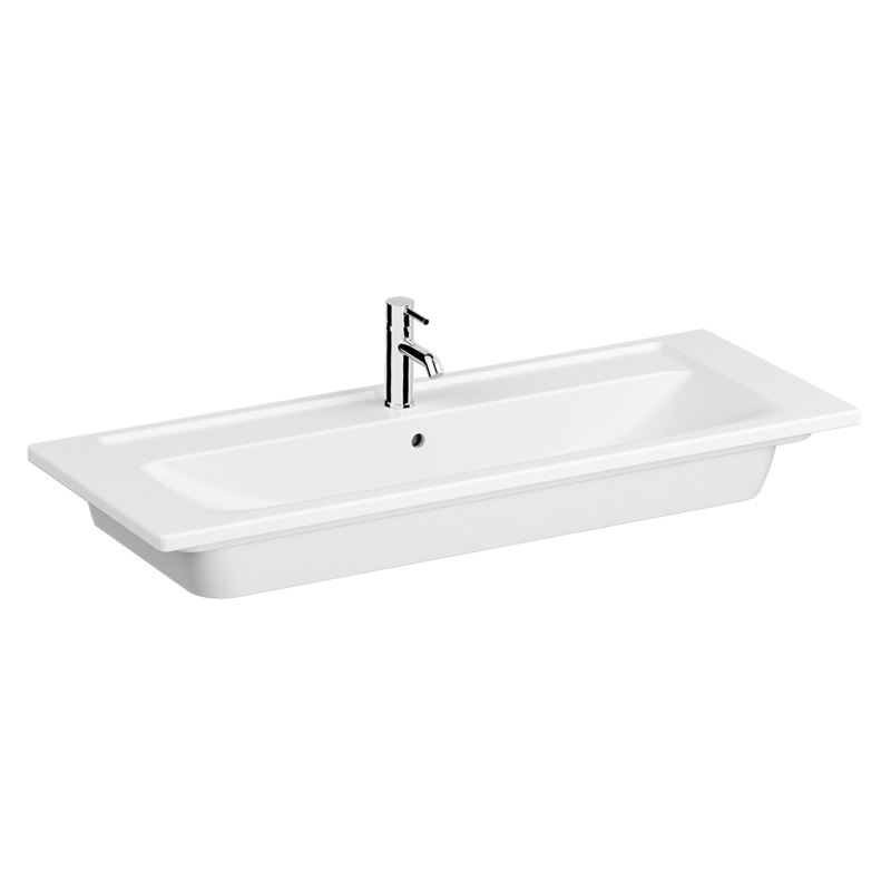 Integra Vanity Washbasin With Tap Hole, With Overflow Hole, 120 cm, White
