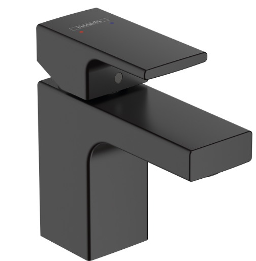 Vernis Shape Single lever basin mixer 70 without waste set - Black