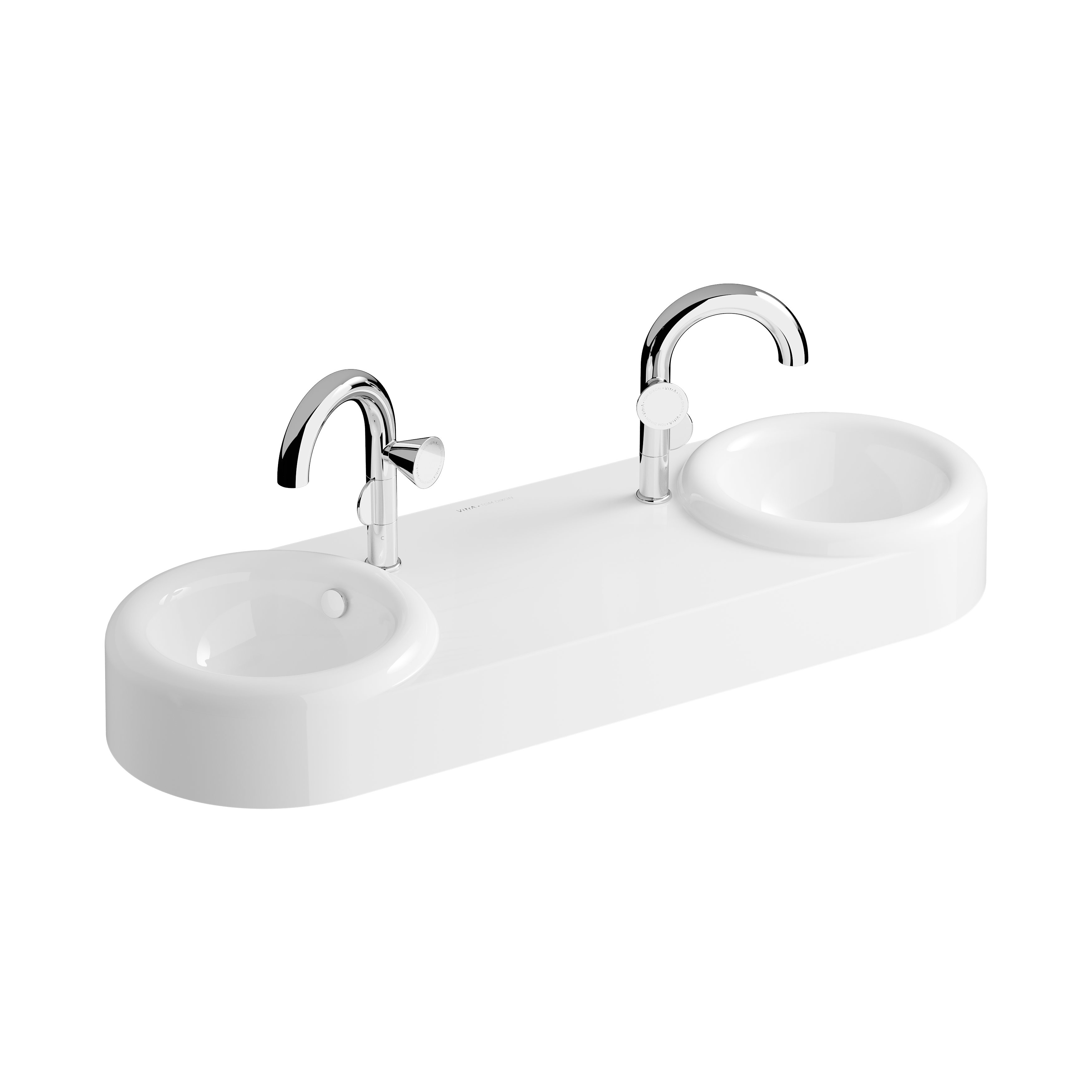 Liquid Double Washbasin - White