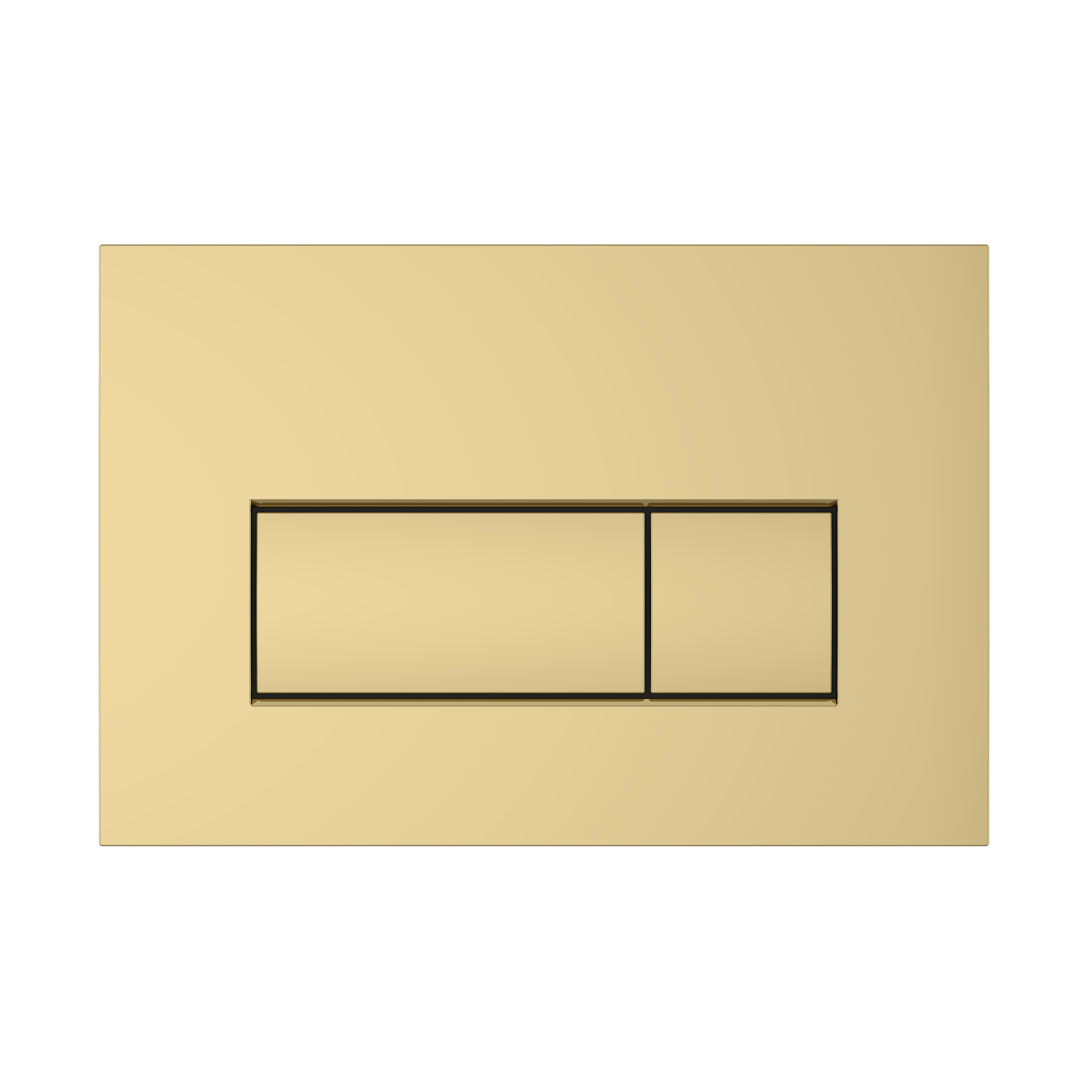 Loop Square Flush Plate - Soft Gold - Gloss Gold