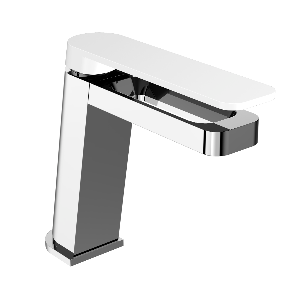 AXEL Single Lever Basin Mixer, Matt White Handle