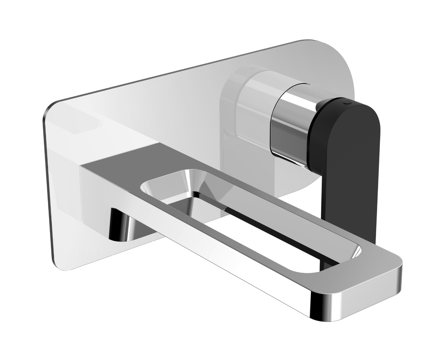 JTP - AXEL Single Lever Wall Mounted Basin Mixer, Matt Black Handle