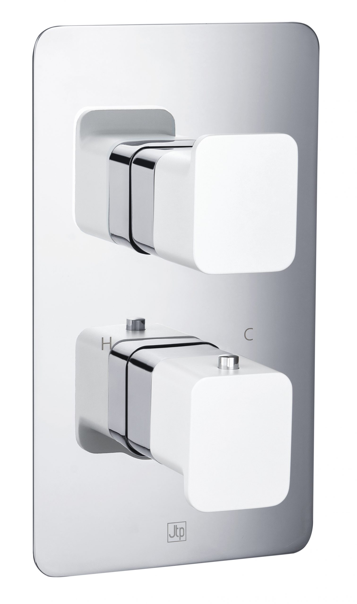 JTP - AXEL Thermostatic Concealed 1 Outlet Shower Valve, Matt White Handle